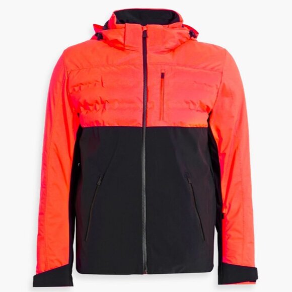 $1,400! NWT Men's Aztech Mountain Ajax Stretch Ski Jacket - Safety Orange Black